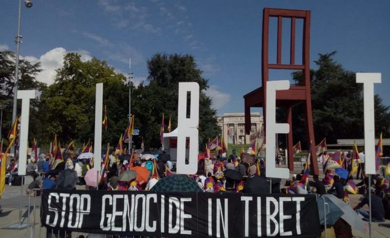Tibetans abroad protesting against China's invasion of Tibet